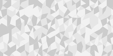 White and gray polygon Mosaic triangle overlap texture background. Vector geometric seamless gray, white cube square low polygon background. abstract surface creative diamond pattern corporate.