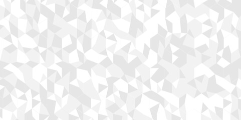 White and gray polygon Mosaic triangle overlap texture background. Vector geometric seamless gray, white cube square low polygon background. abstract surface creative diamond pattern corporate.