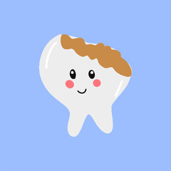 cute kawaii dental care cartoon isolated on white background