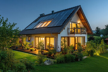 Eco-Friendly Urban Cityscape with Solar Panels, Wind Turbines, and Green Landscape Showcasing Renewable Energy and Sustainable Development