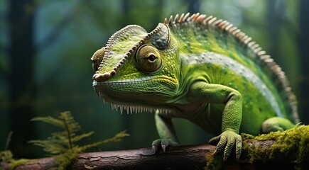 Fototapeta premium close up of chameleon in the nature