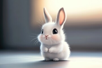 Obraz premium Adorable Caricature Rabbit Character in Fun Cartoon Style