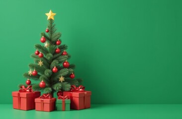 New Year's decor in a photo studio in gray and white colors. A snow-white tree, gifts and lanterns, defocus. sofa and snow. Location for a photo shoot. Christmas