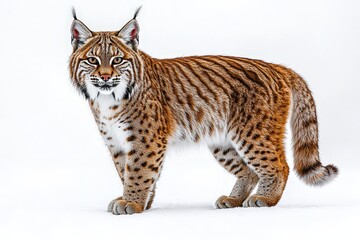 Majestic lynx in snowy landscape: the beauty of wildlife in winter habitat