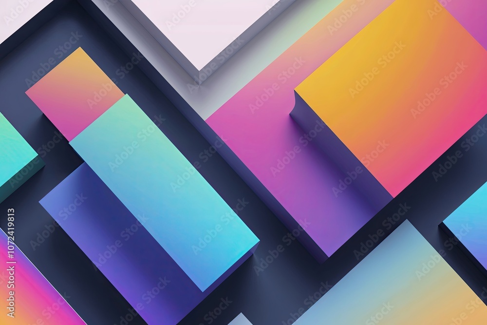 Poster three dimensional abstract minimalist background design with vibrant gradients