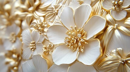 Golden and White Flower Arrangement