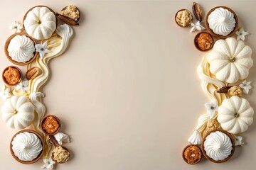 Obraz premium Soft Vanilla Cream Layered Backdrop for Stunning Aesthetic Header Banners