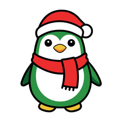  Christmas penguin vector design with a white background