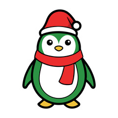  Christmas penguin vector design with a white background