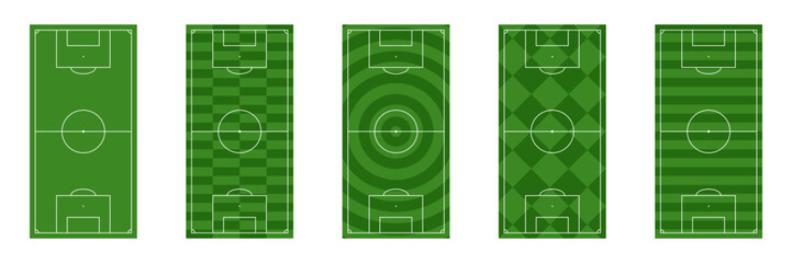 Set of football fields. Soccer  field. Vector illustration