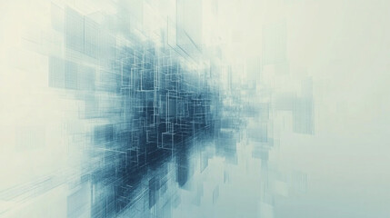 Fototapeta premium Abstract Geometric Grid Network Futuristic Cityscape Background