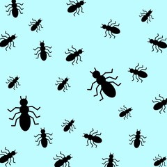 Fototapeta premium Seamless pattern of ants silhouette