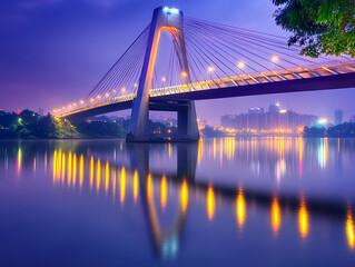 Naklejka premium bridge at night