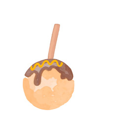 watercolor food cupcakes, burger, sausage, egg, choco pie, banana