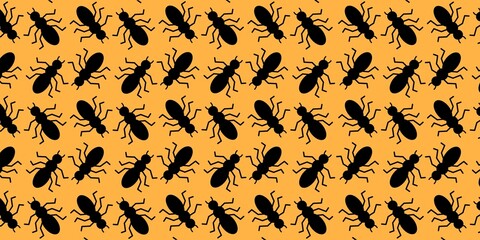 Seamless pattern of ants silhouette