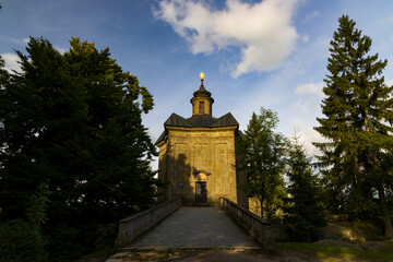 Hvezda church in Broumovske steny, Eastern Bohemia, Czech Republic