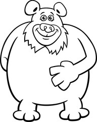 cartoon brown bear or grizzly animal character coloring page