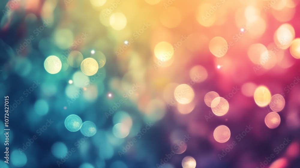 Poster abstract blurred background with colorful bokeh lights