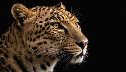 Obraz premium leopard, perfect lighting, spot light with dark background