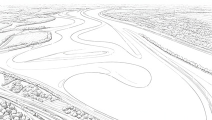 Renaturation work and connection of an oxbow lake, Nidda river in Frankfurt, Germany