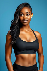 Fototapeta premium woman beautiful skin color with studio background 