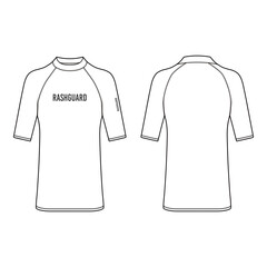 Rash Guard Shirt Template Vector

