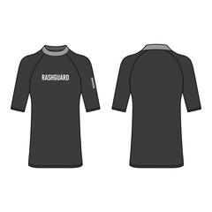 Black Rash Guard Shirt Mockup

