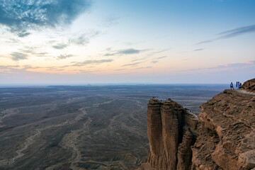 Edge of the World, a natural landmark and popular tourist destination near Riyadh -Saudi Arabia.