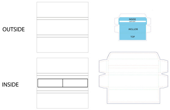 This vector template depicts a packaging layout for rolling papers, providing both interior and exterior design guidelines.