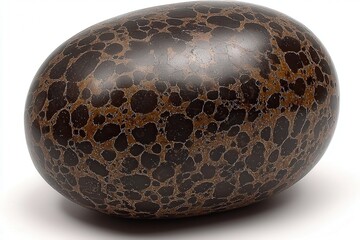 Smooth polished leopard skin jasper stone with unique patterns