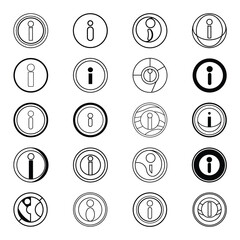 Beautiful Circle info icon with line art style bundle