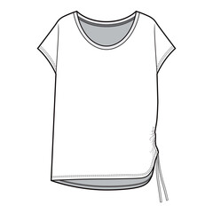 Side Tie Relaxed Fit T-shirt Mockup - Front View
