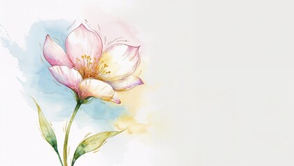 Delicate Watercolor Flower with Soft Hues  
