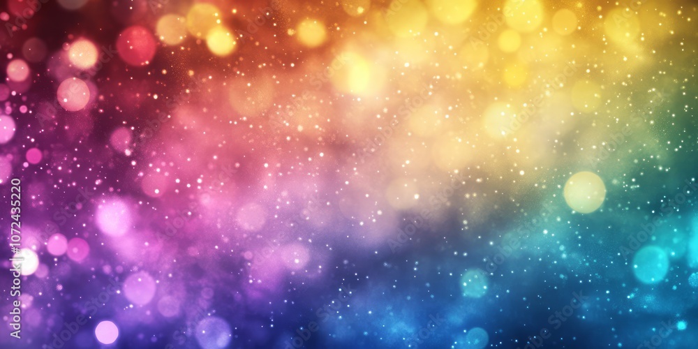 Poster abstract colorful background with bokeh and glitter