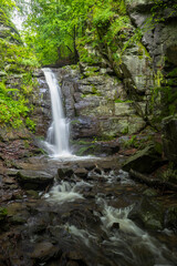 Starohutiansky waterfall near Nova Bana and Zarnovica, Pohronsky Inovec mountains, Slovakia