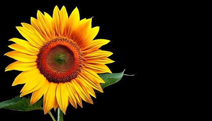 Fototapeta premium sunflower on black background