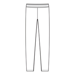 Women's Thermal Leggings Technical Drawing

