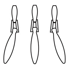  Conceal Zipper Icon Set - Vector Illustration