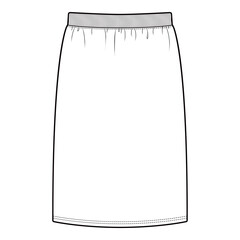 Women's Casual Mini Skirt Mockup - Front View