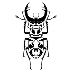 Stag Beetle vector graphic, Stag beetle with a rorschach test, rorschach test