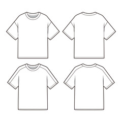 White T-shirt Mockup Set: Basic and Striped

