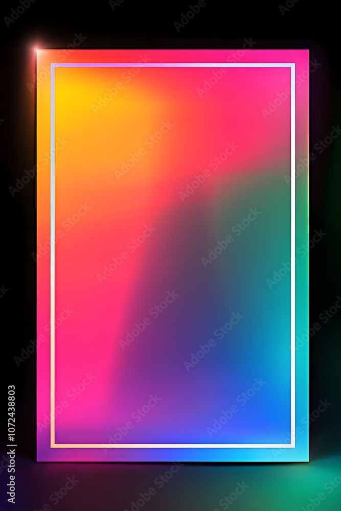 Poster a rainbow-colored frame with gradient transitions for a fun, colorful design