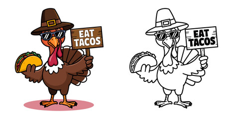 Funny turkey with a sign vector t-shirt design