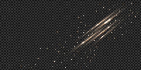 Set of light effects, rays of light, colored lines, glow, Glowing isolated effects on a transparent background. Flashes of light, colorful stars, starry sky.