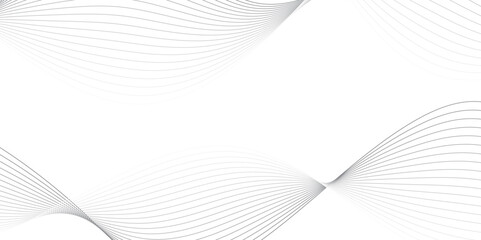 Naklejka premium Abstract wavy stripes on white background isolated, Undulate Grey Wave Swirl. Abstract gray curved line for banner design and frequency sound wave line. Curved wavy line, smooth stripe.
