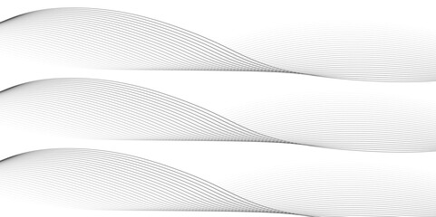 Abstract wavy stripes on white background isolated, Undulate Grey Wave Swirl. Abstract gray curved line for banner design and frequency sound wave line. Curved wavy line, smooth stripe.