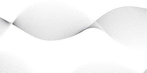 Fototapeta premium Abstract wavy stripes on white background isolated, Undulate Grey Wave Swirl. Abstract gray curved line for banner design and frequency sound wave line. Curved wavy line, smooth stripe.