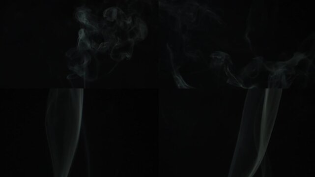 Collection of various smoke on a black background