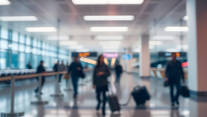 Abstract blur airport interior background