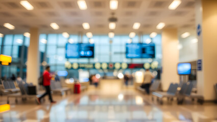 Abstract blur airport interior background